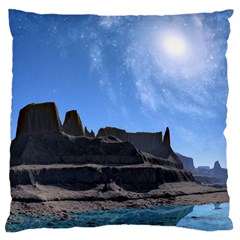 Mountains Galaxy Lake Landscape Standard Flano Cushion Case (two Sides) by Simbadda