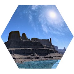 Mountains Galaxy Lake Landscape Wooden Puzzle Hexagon