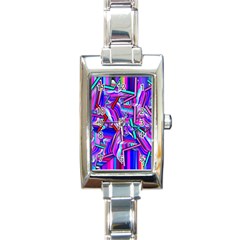 Stars Beveled 3d Abstract Rectangle Italian Charm Watch by Mariart