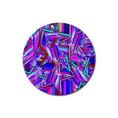 Stars Beveled 3d Abstract Rubber Coaster (round)  by Mariart