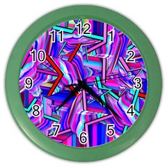 Stars Beveled 3d Abstract Color Wall Clock by Mariart