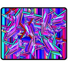 Stars Beveled 3d Abstract Double Sided Fleece Blanket (medium)  by Mariart