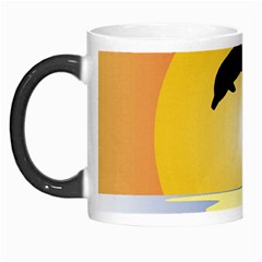 Ocean Sunset Dolphin Palm Tree Morph Mugs by Simbadda