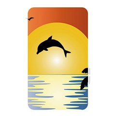 Ocean Sunset Dolphin Palm Tree Memory Card Reader (rectangular) by Simbadda