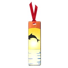 Ocean Sunset Dolphin Palm Tree Small Book Marks by Simbadda