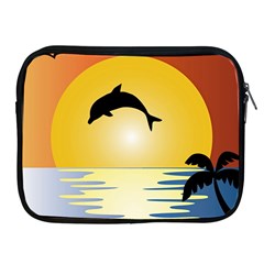 Ocean Sunset Dolphin Palm Tree Apple Ipad 2/3/4 Zipper Cases by Simbadda