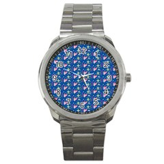 Memphis Pattern Sport Metal Watch by Simbadda