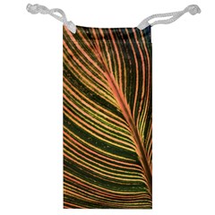 Leaf Patten Lines Colorful Plant Jewelry Bag by Simbadda