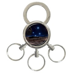 Lunar Landscape Star Brown Dwarf 3-ring Key Chain by Simbadda