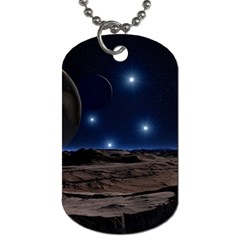 Lunar Landscape Star Brown Dwarf Dog Tag (two Sides) by Simbadda