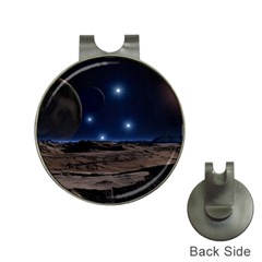 Lunar Landscape Star Brown Dwarf Hat Clips With Golf Markers by Simbadda