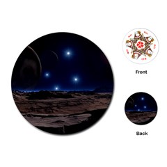 Lunar Landscape Star Brown Dwarf Playing Cards Single Design (round) by Simbadda