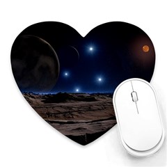 Lunar Landscape Star Brown Dwarf Heart Mousepads by Simbadda