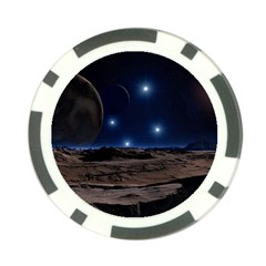 Lunar Landscape Star Brown Dwarf Poker Chip Card Guard by Simbadda