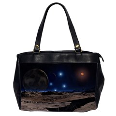 Lunar Landscape Star Brown Dwarf Oversize Office Handbag (2 Sides) by Simbadda