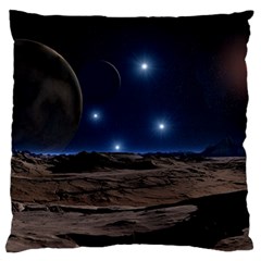 Lunar Landscape Star Brown Dwarf Large Flano Cushion Case (two Sides) by Simbadda