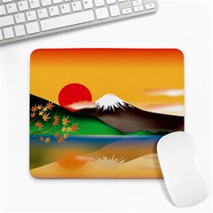 Mount Fuji Japan Lake Sun Sunset Large Mousepads by Simbadda