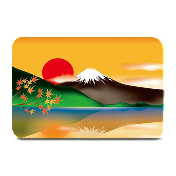 Mount Fuji Japan Lake Sun Sunset Plate Mats