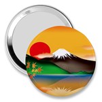 Mount Fuji Japan Lake Sun Sunset 3  Handbag Mirrors Front