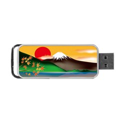 Mount Fuji Japan Lake Sun Sunset Portable Usb Flash (two Sides) by Simbadda