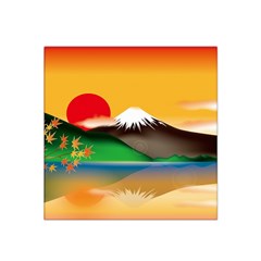 Mount Fuji Japan Lake Sun Sunset Satin Bandana Scarf by Simbadda