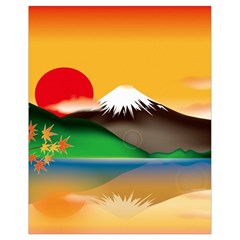 Mount Fuji Japan Lake Sun Sunset Drawstring Bag (small) by Simbadda