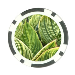 Leaves Striped Pattern Texture Poker Chip Card Guard by Simbadda