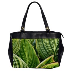 Leaves Striped Pattern Texture Oversize Office Handbag by Simbadda