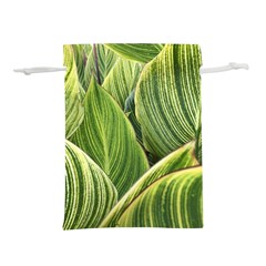 Leaves Striped Pattern Texture Lightweight Drawstring Pouch (m) by Simbadda