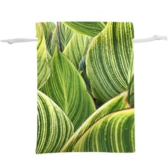 Leaves Striped Pattern Texture  Lightweight Drawstring Pouch (xl)