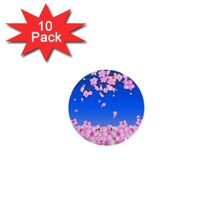 Sakura Cherry Blossom Night Moon 1  Mini Buttons (10 pack) 