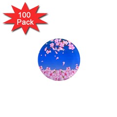 Sakura Cherry Blossom Night Moon 1  Mini Magnets (100 Pack)  by Simbadda