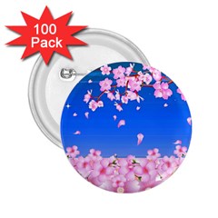 Sakura Cherry Blossom Night Moon 2 25  Buttons (100 Pack)  by Simbadda