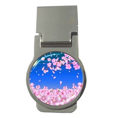 Sakura Cherry Blossom Night Moon Money Clips (round)  by Simbadda