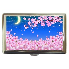 Sakura Cherry Blossom Night Moon Cigarette Money Case by Simbadda