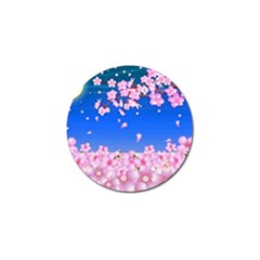 Sakura Cherry Blossom Night Moon Golf Ball Marker (4 Pack) by Simbadda