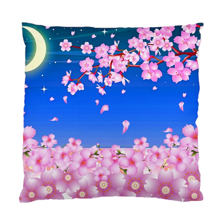 Sakura Cherry Blossom Night Moon Standard Cushion Case (Two Sides)