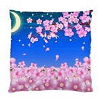 Sakura Cherry Blossom Night Moon Standard Cushion Case (Two Sides) Back