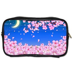 Sakura Cherry Blossom Night Moon Toiletries Bag (one Side) by Simbadda