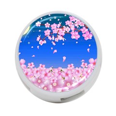 Sakura Cherry Blossom Night Moon 4-port Usb Hub (two Sides) by Simbadda