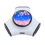 Sakura Cherry Blossom Night Moon 3-Port USB Hub Front