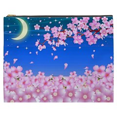 Sakura Cherry Blossom Night Moon Cosmetic Bag (xxxl) by Simbadda