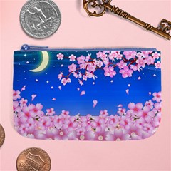 Sakura Cherry Blossom Night Moon Large Coin Purse by Simbadda