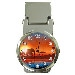 African Background Money Clip Watches