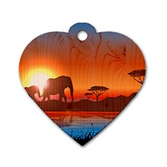 African Background Dog Tag Heart (one Side) by Simbadda