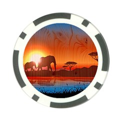 African Background Poker Chip Card Guard by Simbadda