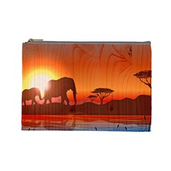 African Background Cosmetic Bag (large) by Simbadda