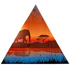 African Background Wooden Puzzle Triangle by Simbadda