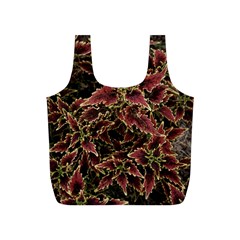 Plant Colorful Red Garden Leaves Full Print Recycle Bag (s) by Simbadda