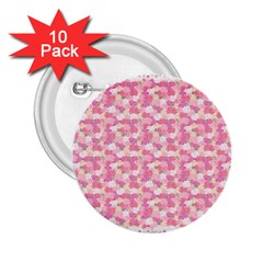 Peony Pattern Pink Scrapbookin 2 25  Buttons (10 Pack)  by Simbadda